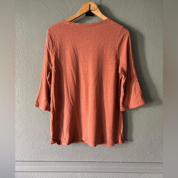 Pure Jill | Hemp Cotton Henley Tee | Rust | M 🍂👕 - Picture 5 of 9